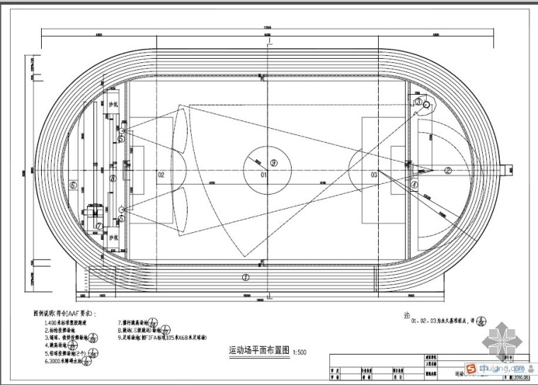 300米运动场施工图纸资料下载-400米运动场施工图纸(天然草)JS-02