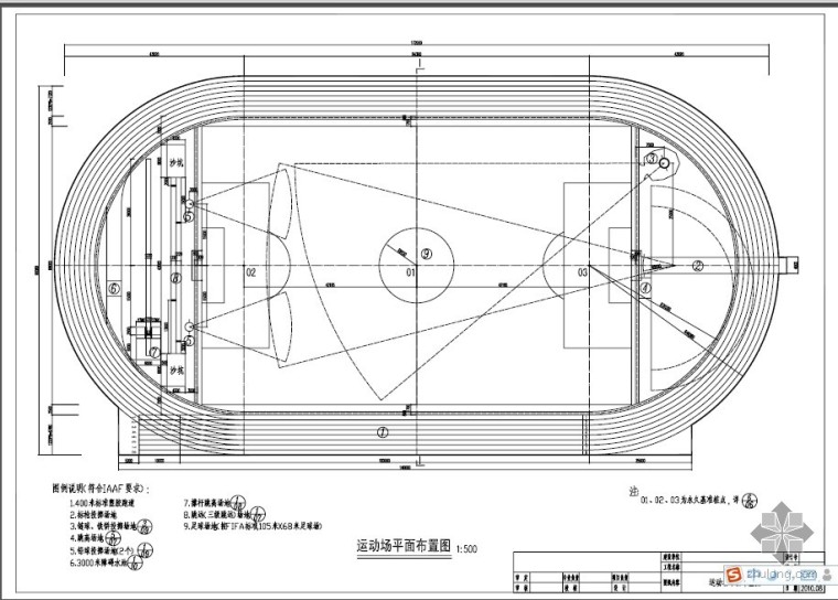 青石板嵌草砖施工图资料下载-400米运动场施工图纸(天然草)JS-02