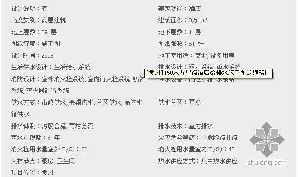 150米施工资料下载-[贵州]150米五星级酒店给排水施工图