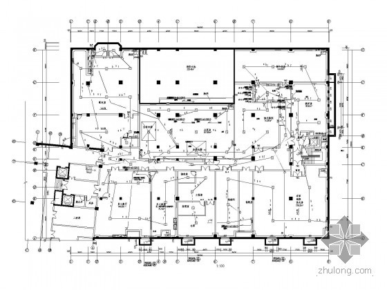 [湖北]一类高层酒店及住宅小区综合体全套电气施工图纸（含锅炉、换热器系统图）-消防平面图1.jpg