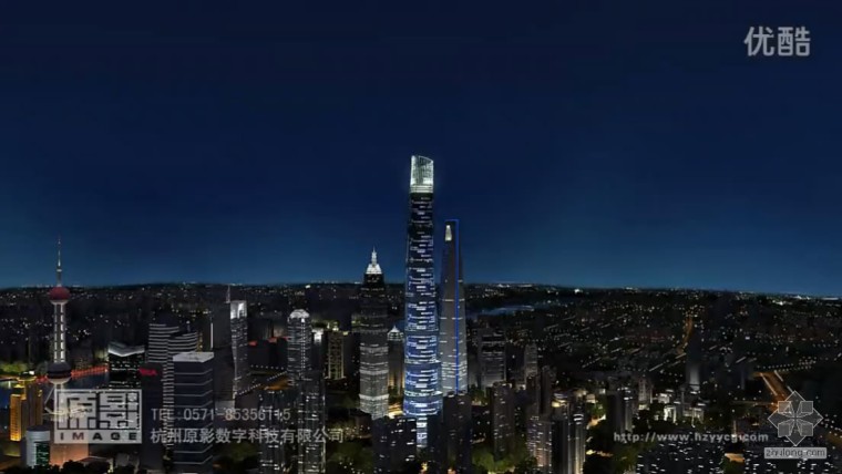 超高层泛光照明施工技术资料下载-视频分享：2012上海中心建筑泛光照明(1280x720)