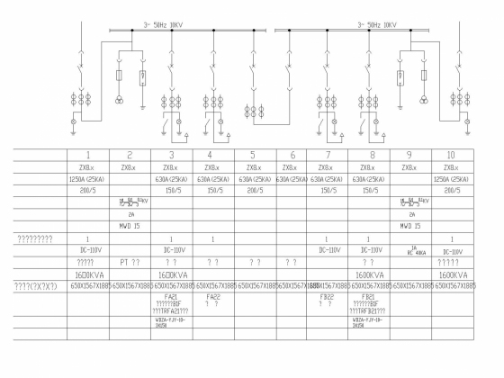 [上海]203米超高层甲级写字楼强电系统图纸（地标建筑）-出租办公区用B1F变电所中压配电系统图5.jpg