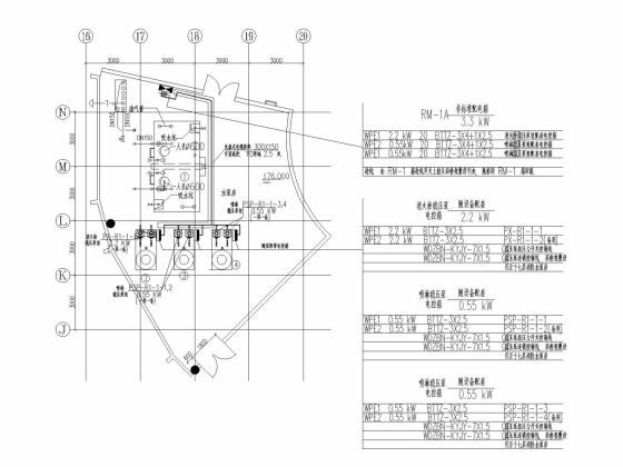 [上海]203米超高层甲级写字楼强电系统图纸（地标建筑）-阁楼上层消防水泵房电力平面图10.jpg