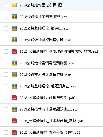 2018年造价师考试教材电子版资料下载-公路造价课件及教材电子版