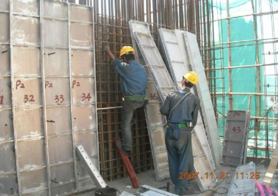 建筑铝合金模板现场施工照片