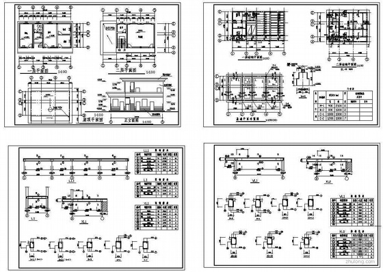 cad室内施工图练习资料下载-某二层管理用房建筑结构施工图，有木有算好的工程量，我在做相关练习，麻烦提供一下。。。谢谢！