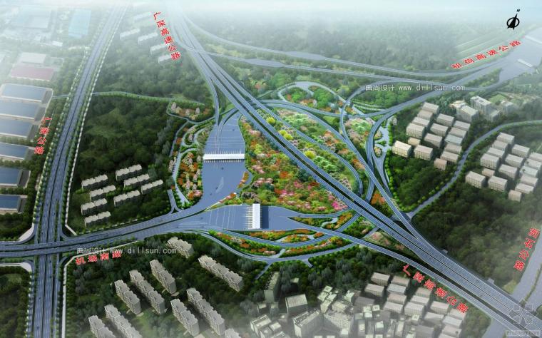 道路设计效果图设计资料下载-互通立交效果图 送60G路桥设计工程素材库2014