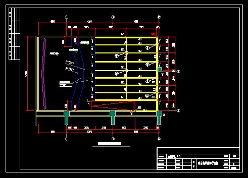 看台钢结构方案资料下载-金翼影院看台钢结构图(原创)
