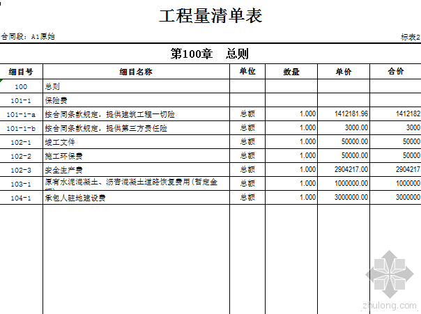 公路路面工程清单报价资料下载-某高速公路造价-工程量清单报价