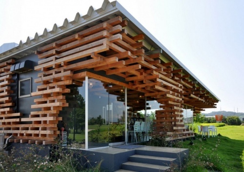 瓦在景观中的应用资料下载-木结构在建筑中的运用和优点