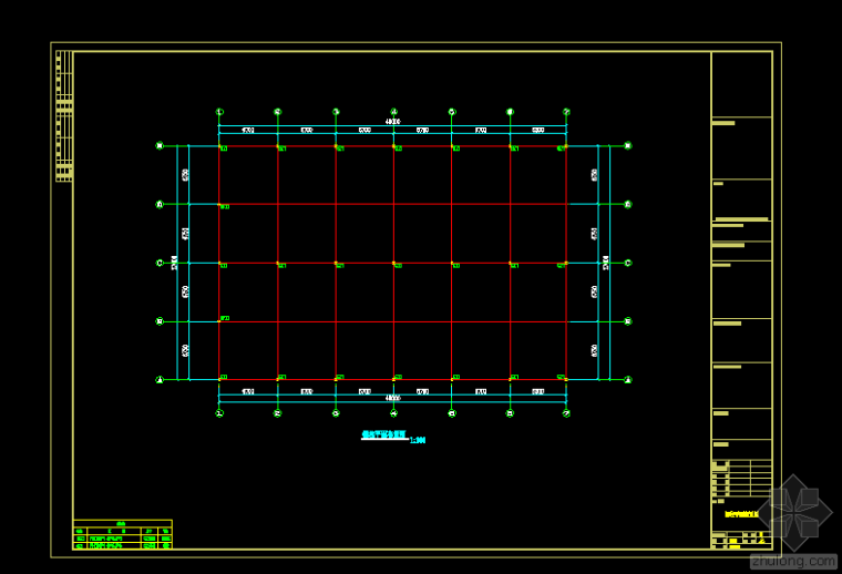 钢结构石材CAD资料下载-东升石材钢结构展厅工程CAD图