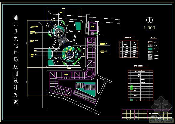 文化广场CAD平面图资料下载-浦江文化广场设计方案cad稿
