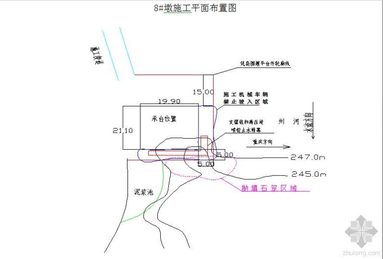 基坑钢支撑安装作业指导资料下载-渡市州河特大桥8#墩围堰施工方案