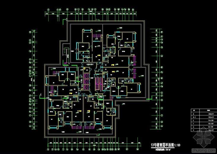 万科森林公园CAD资料下载-万科锦程一期十三号楼CAD图纸