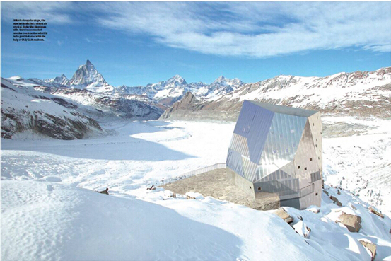 瑞士村庄现代化改造资料下载-瑞士阿尔卑斯俱乐部－新蒙特罗莎别墅（The New Monte Rosa Hut）