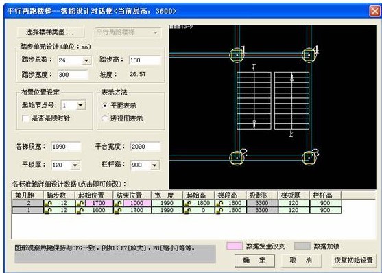 三跑楼梯设计计算资料下载-PMCAD楼梯建模 