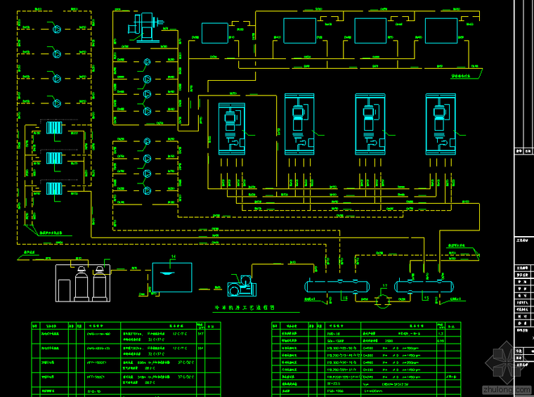 冷冻机房流程图资料下载-某动力站动力系统设计全套图纸(制冷机房 锅炉房)