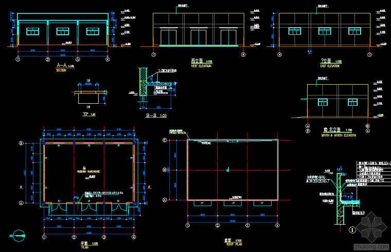 单层钢结构厂房建筑结构图资料下载-单层钢结构厂房结构图