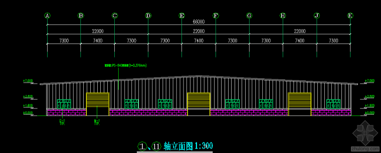 钢屋面检修钢爬梯dwg资料下载-杭州某公司原料库钢结构工程CAD.dwg