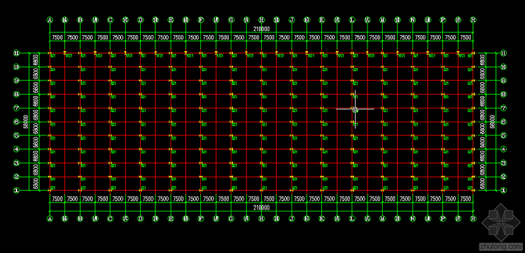 土木工程cad作业dwg资料下载-广西210跨度工程CAD.dwg