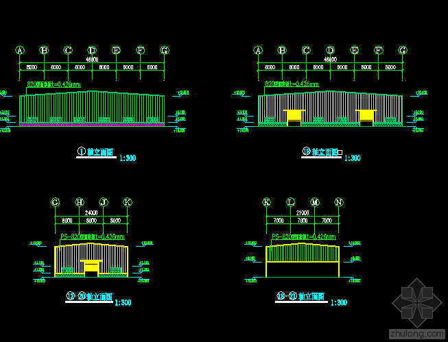 屋面检修钢爬梯dwg资料下载-鸿源圆柱钢结构工程CAD.dwg