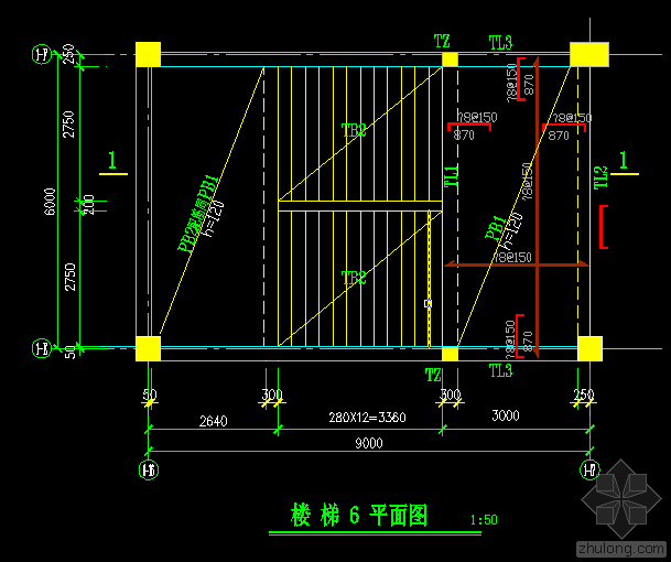 混凝土楼梯画法资料下载-教学楼(1).dwg