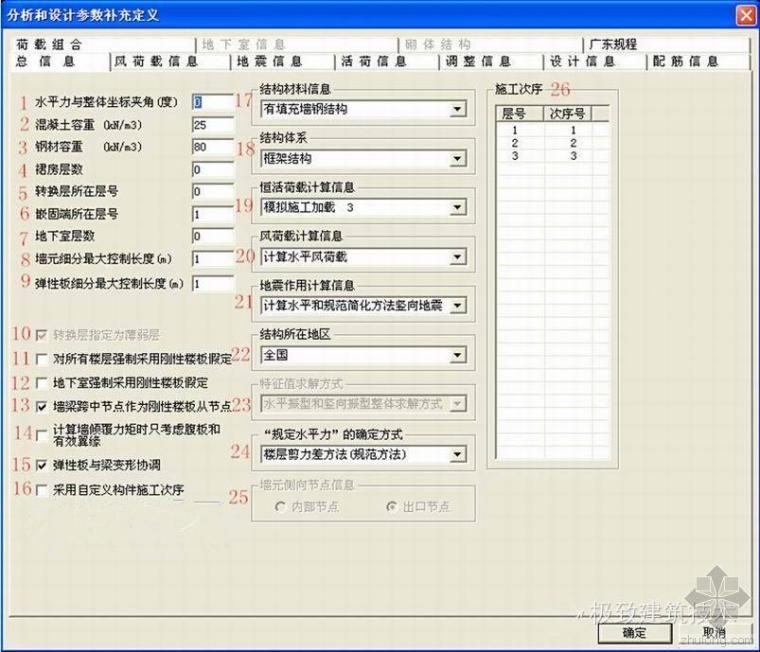 钢筋配筋表pkpm资料下载-PKPM丨Satwe参数详解之一：总信息