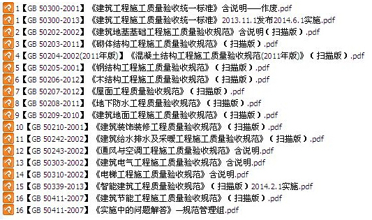 房建施工方案合集资料下载-[大放送]2014年房建验收规范合集（扫描版）