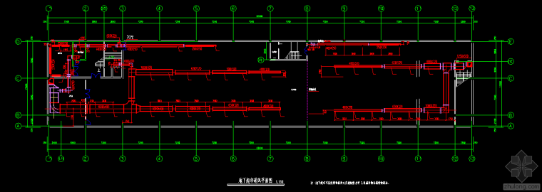 大型地下超市设计图资料下载-地下超市空调设计图