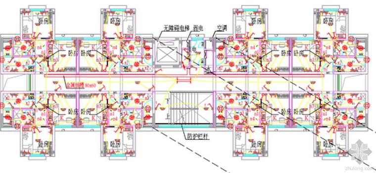 单身公寓装修施工设计图资料下载-大学单身公寓强弱电施工图-强电