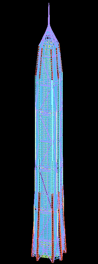 高楼模型su资料下载-118层高楼模型加结构分析