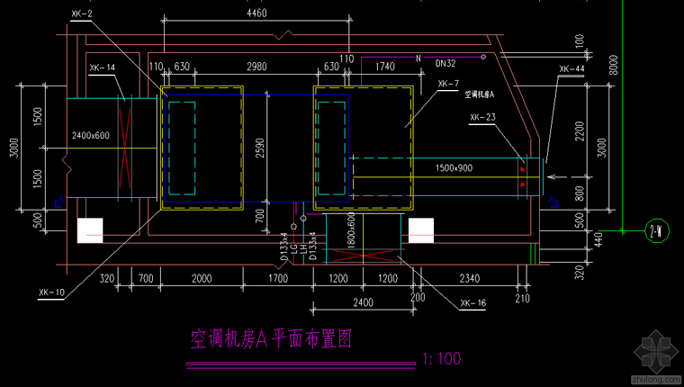 服装商场装修施工设计图资料下载-商场的中央空调设计图