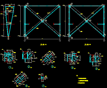 35m结构式门式钢结构工程cad