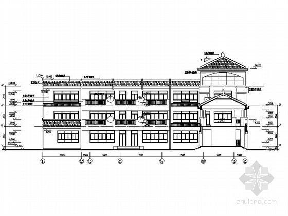 简欧幼儿园建筑设计资料下载-江苏简欧风格三层九班幼儿园施工图