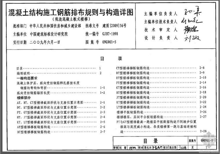 板式楼梯施工资料下载-09G901-5混凝土结构施工钢筋排布规则与构造详图(现浇混凝土板式楼梯)