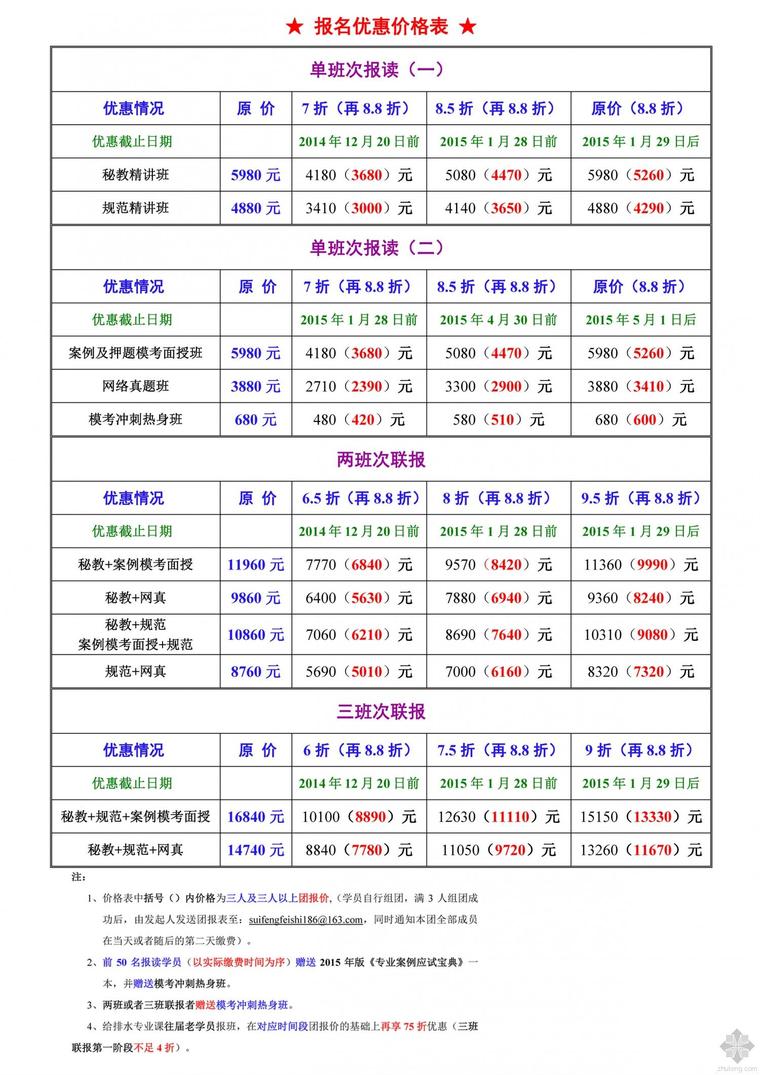 给排水水厂设计培训班资料下载-[给排水招生简章]2015年度上海彭老师注册给排水培训班招生简章 