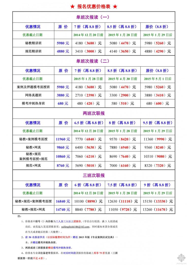 给排水给水官网计算资料下载-[给排水招生简章]2015年度上海彭老师注册给排水培训班招生简章 