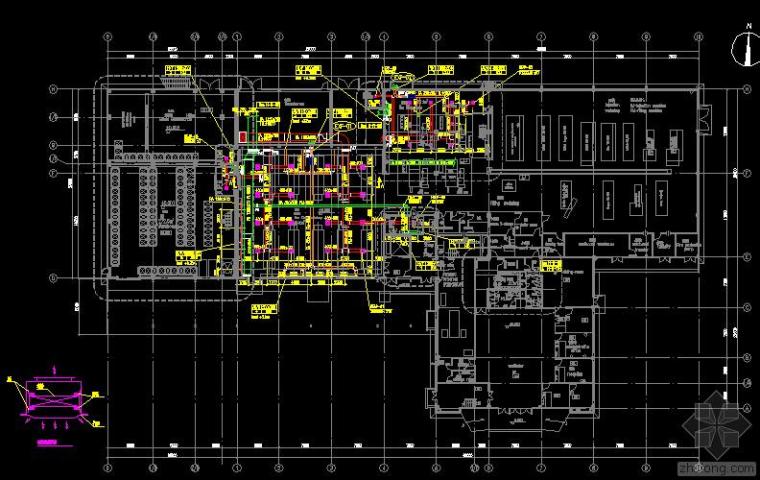 净化车间CAD平面图资料下载-某外资公司净化车间改造暖通图