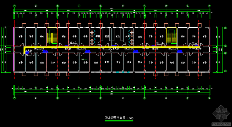 采暖系统图CAD资料下载-商业办公楼给排水采暖系统图