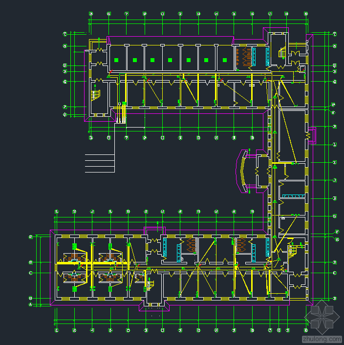 学校宿舍楼cad图资料下载-学校宿舍楼弱电图