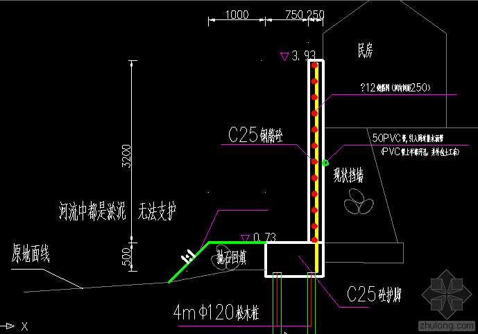 cad挡土墙平面图怎么画图片