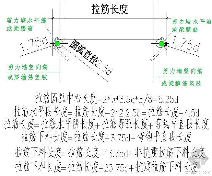 拉筋施工图资料下载-拉筋长度计算