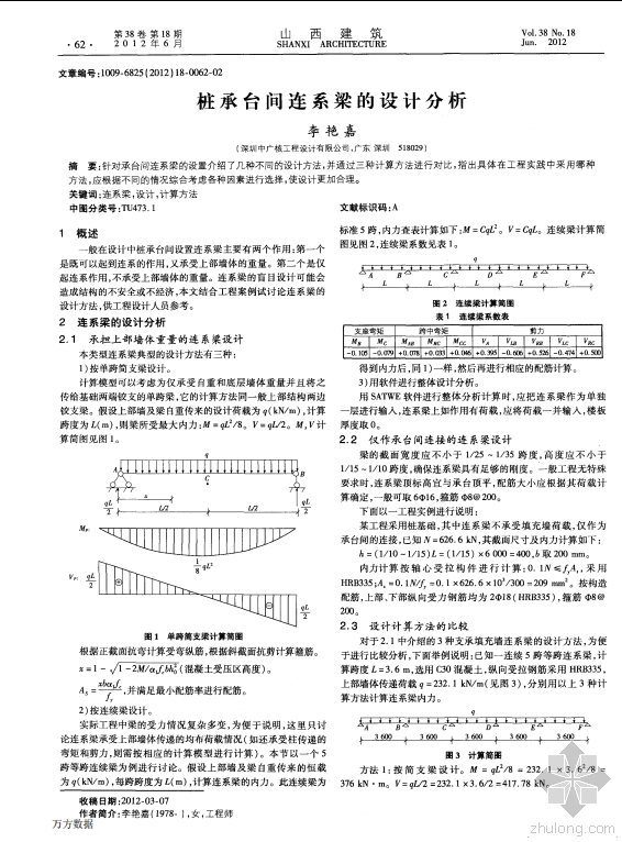 桩间连系梁资料下载-桩承台间连系梁的设计分析