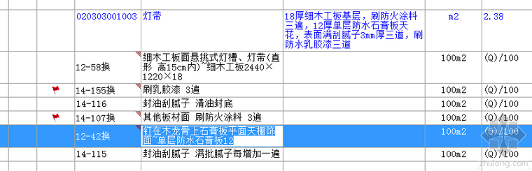 细木工板图片资料下载-细木工板灯带组价