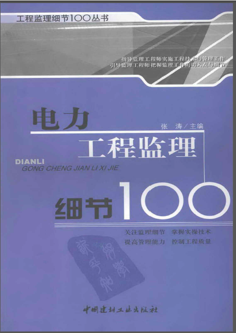 电力工程监理难点措施资料下载-电力工程监理细节100 张涛 2008