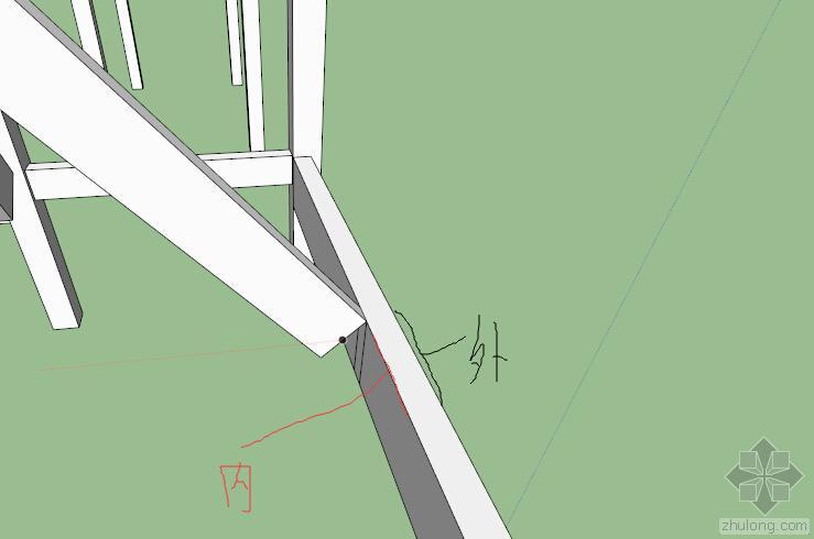 建筑坡屋面cad资料下载-建筑坡屋面中的斜梁与主梁相交，斜梁起坡位置怎么确定？