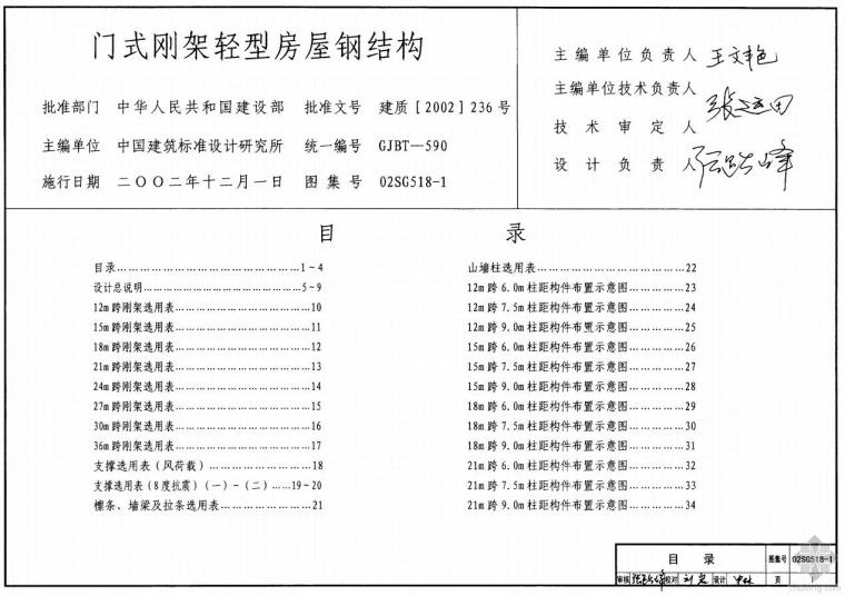 门式刚架标准图集资料下载-门式刚架选用图集