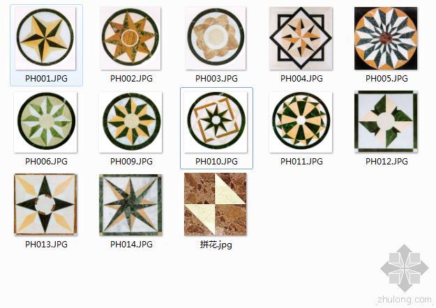 白色大理石地板贴图资料下载-精选15种大理石拼花贴图