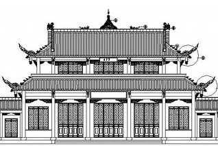 古建筑立剖面图资料下载-两层古建筑资料