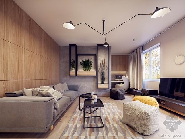 60平方公寓户型资料下载-舒适现代的60平米华沙公寓